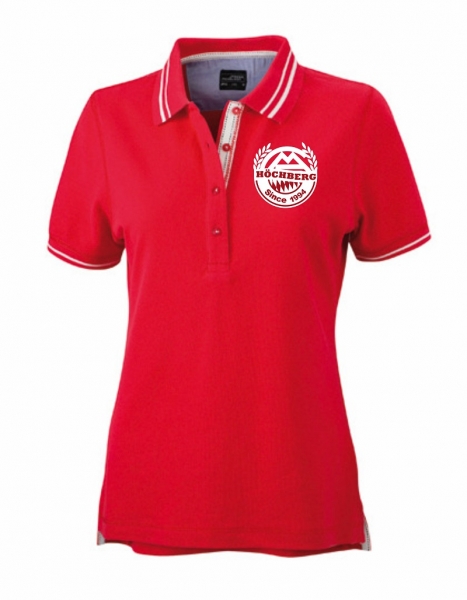 Höchberg 94 Fan Lifestyle Poloshirt Damen, rot,  inkl. Druck
